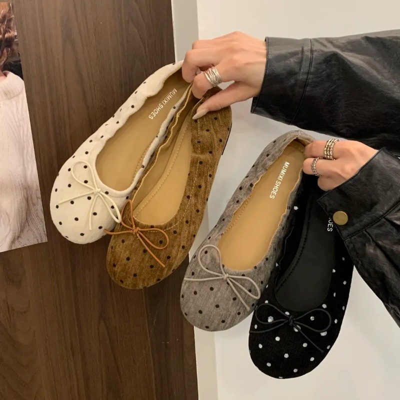 Ballet Flat Women - Chaussures plates pour femmes à pois,