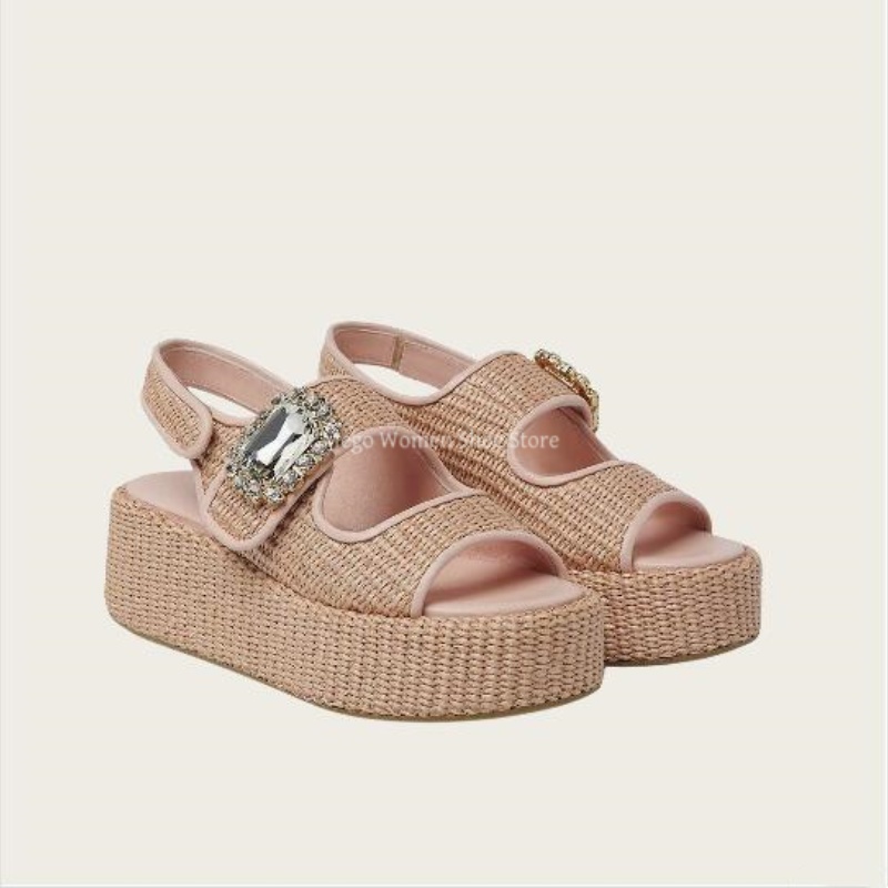 Women'S Shoes Hands Free - Sandales à semelles épaisses tissées en