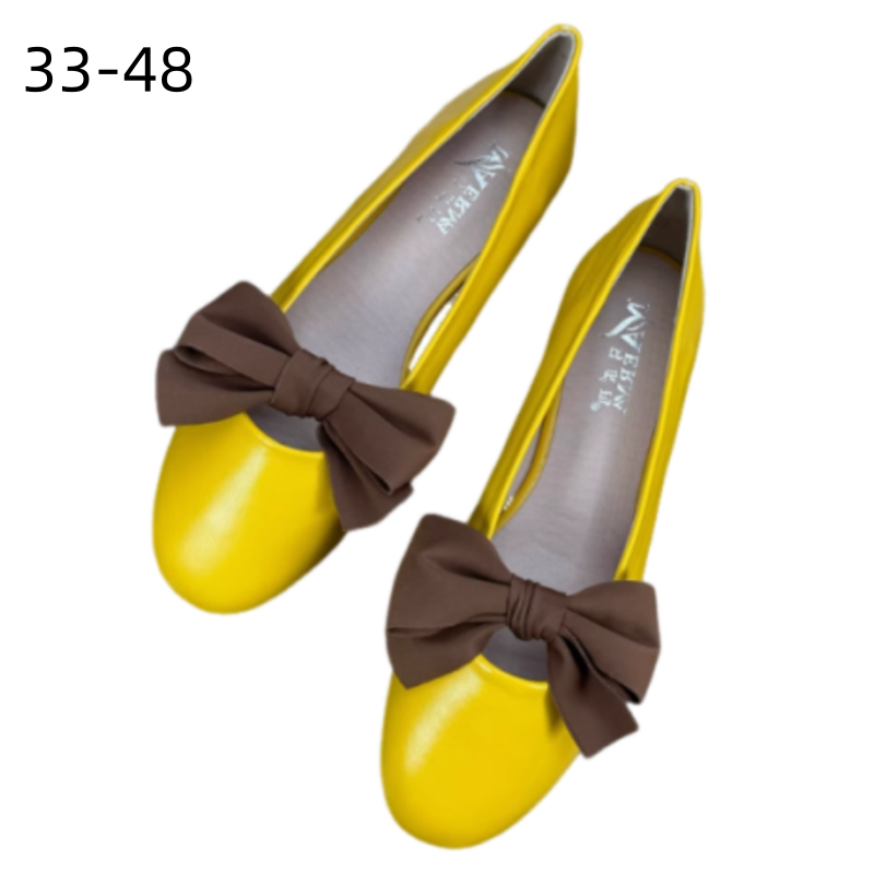 Women'S Shoes For Wide Feet - Femmes chaussures plates coréennes noeud marron