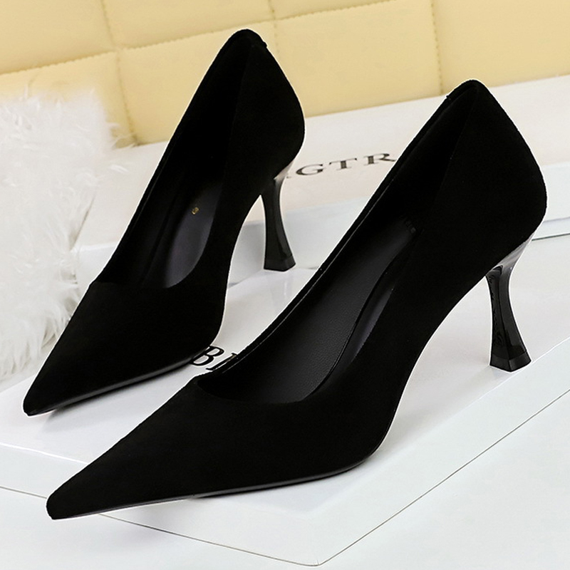 Women Shoes Size 7 - BIGTREE chaussures daim noir femmes pompes