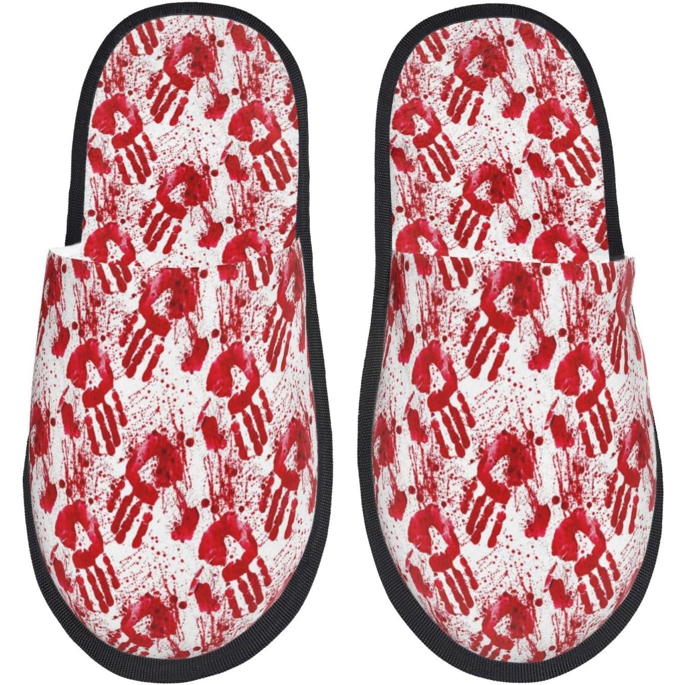 Women'S Shoes Hands Free - Pantoufles imprimées à la main sanglante