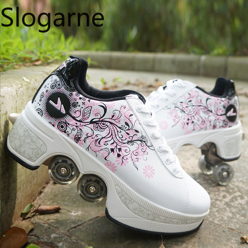 Women'S Shoes - Femmes 4 roues déformation patins à