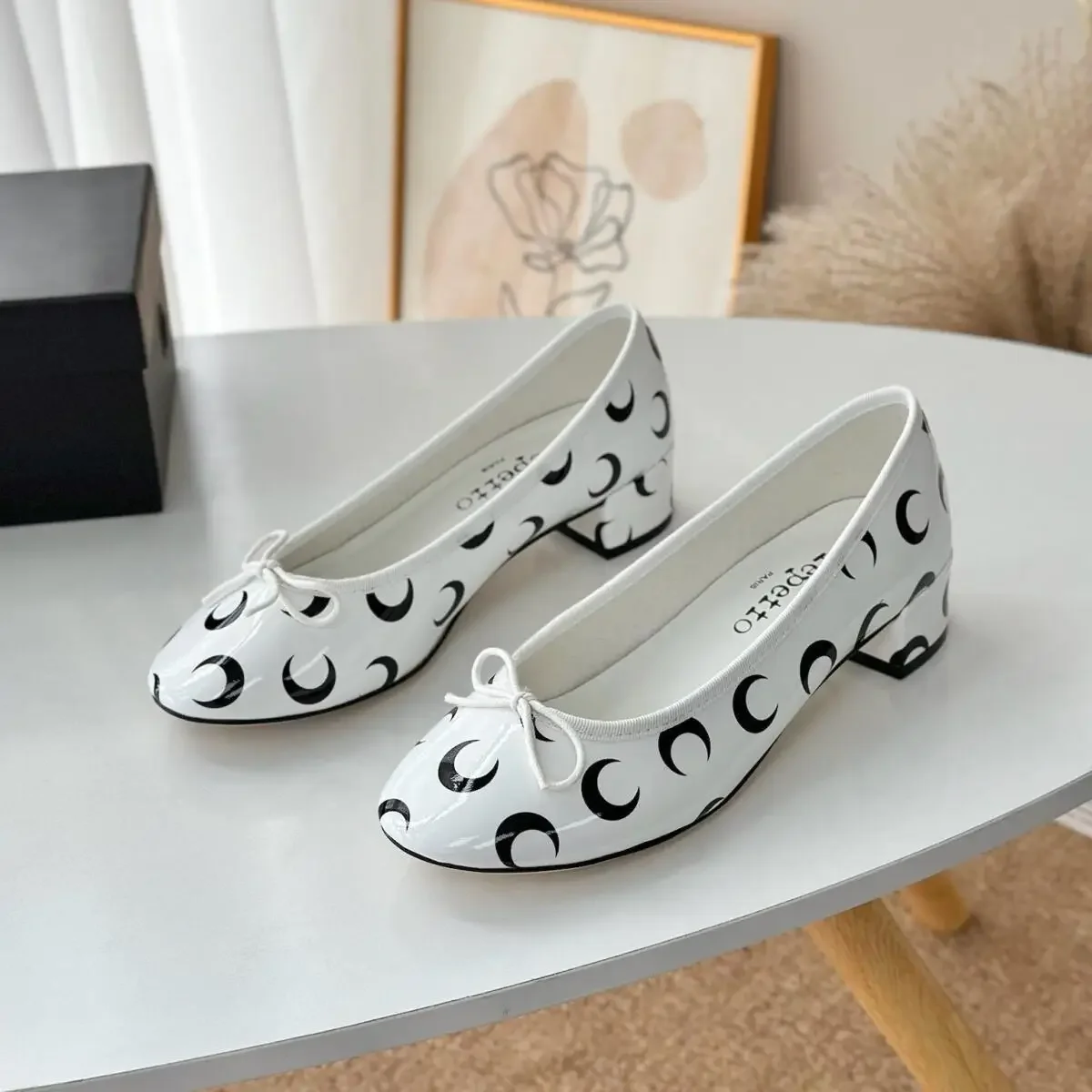 Ballet Flat Women - Ballerines à bout rond imprimé lune