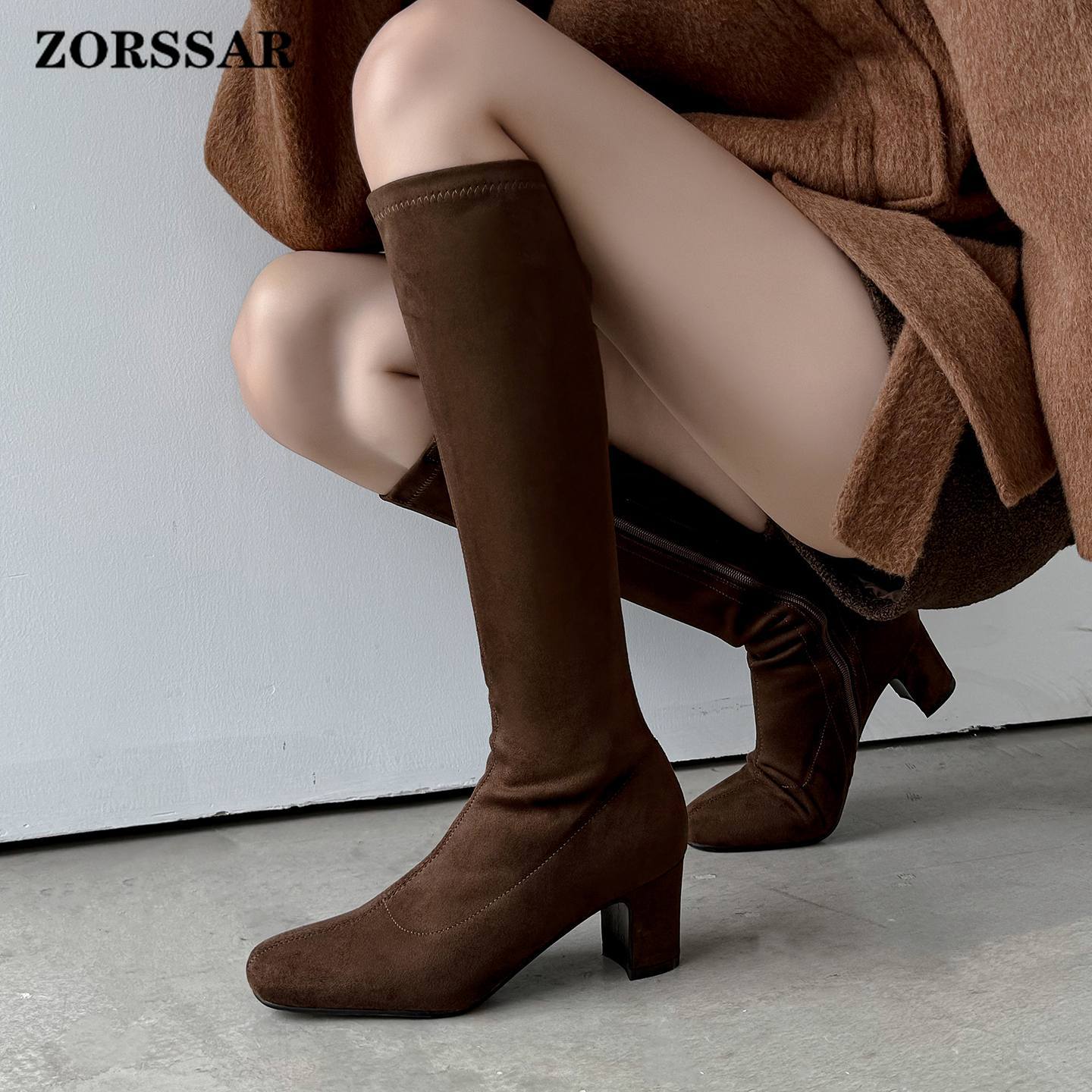 Women Shoes Size 7 - ZORSSAR Nouvelles Bottes Modernes Élastiques en