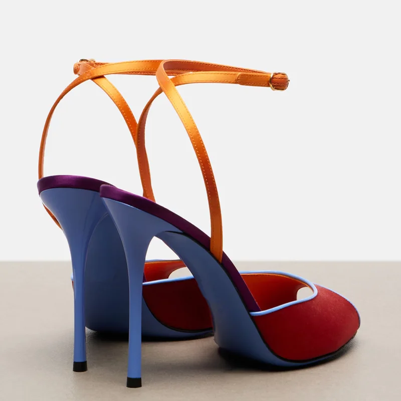 Sandales à bout ouvert en sati - Women'S Shoes Peep Toe avis et prix