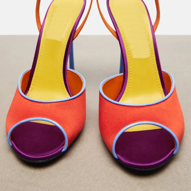 Sandales à bout ouvert en sati - Women'S Shoes Peep Toe avis et prix