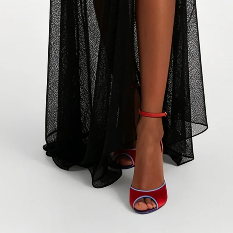 Sandales à bout ouvert en sati - Women'S Shoes Peep Toe avis et prix