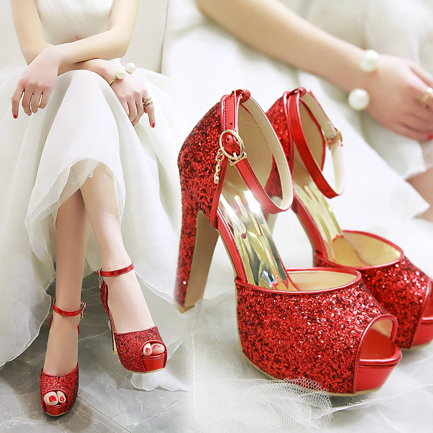 Sandales à plateforme à talons - Women'S Shoes Peep Toe avis et prix