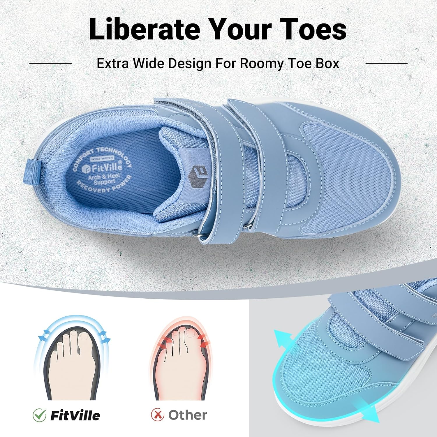 FitVille Chaussures de marche  - Women'S Shoes For Wide Feet avis et prix