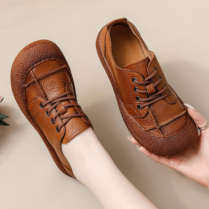 Chaussures rétro en cuir vérit - Women'S Shoes For Wide Feet avis et prix